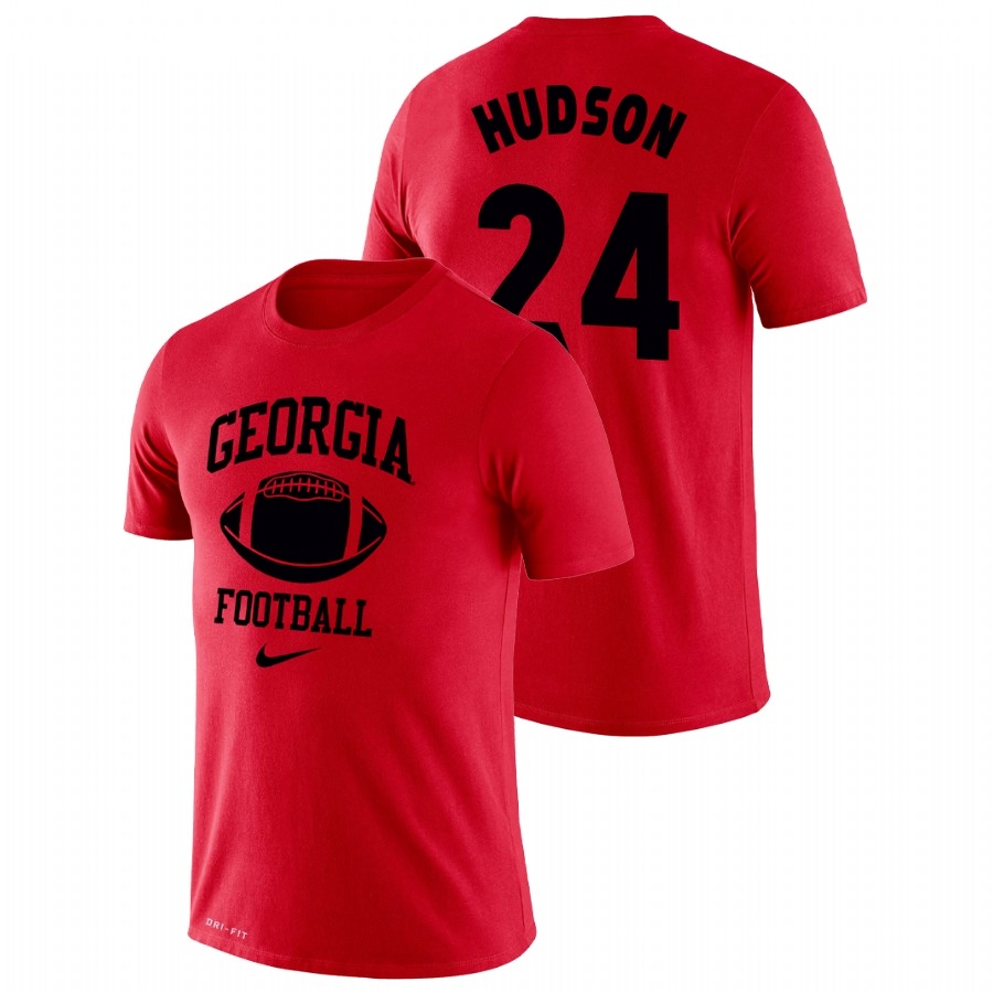 Georgia Bulldogs Men's NCAA Prather Hudson #24 Red Retro Legend Performance College Football T-Shirt GRM8449GC